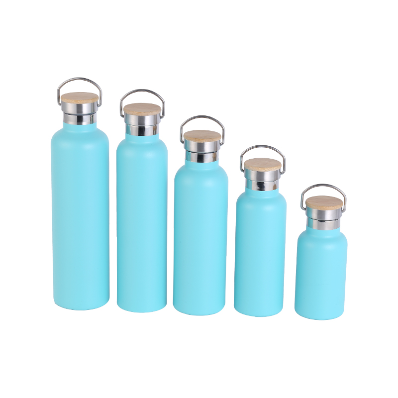 350 / 500 / 750 / 1000ML portable stainless steel water bottle bamboo lid insulated stainless steel sports water bottle for outdoors for travel cycling hiking camping