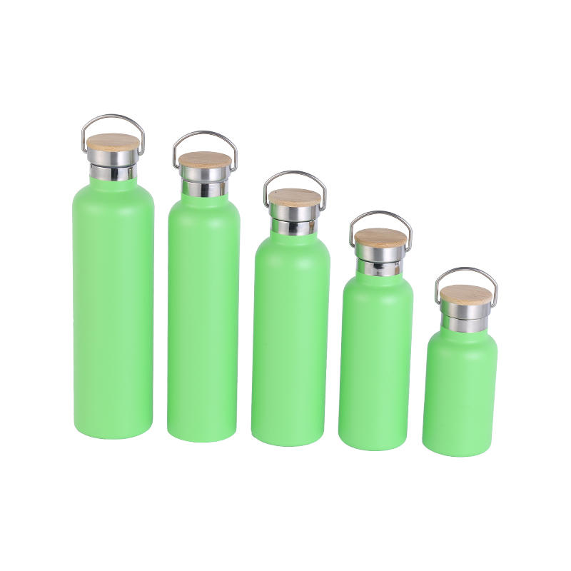 350 / 500 / 750 / 1000ML portable stainless steel water bottle bamboo lid insulated stainless steel sports water bottle for outdoors for travel cycling hiking camping