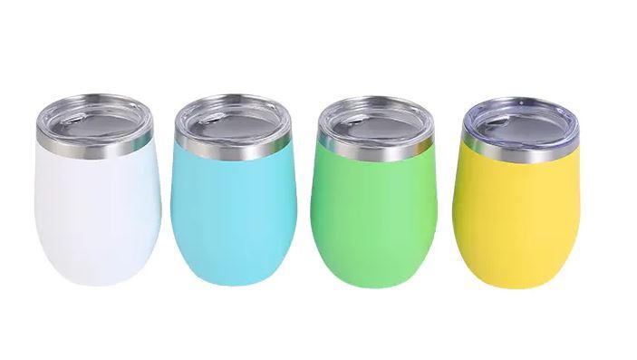 powder coated double walled insulated 12oz stainless steel wine tumbler